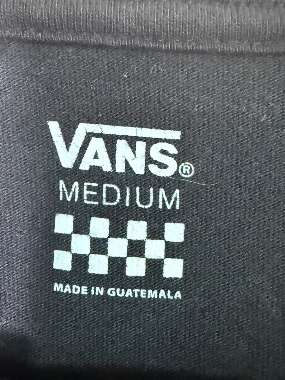 Vans Off The Wall Checkerboard Logo Crop Long Sleeve Black Skater Y2K Medium - Picture 4 of 10